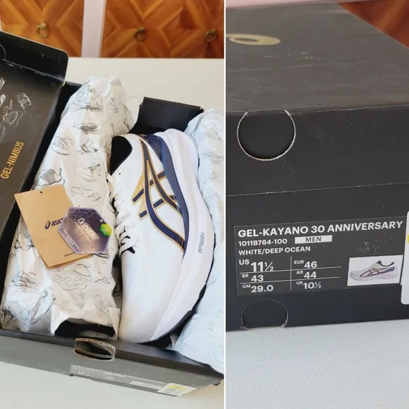 🆕️ Asics Gel Kayano 30th Anniversary Running Shoes in White / Deep Ocean