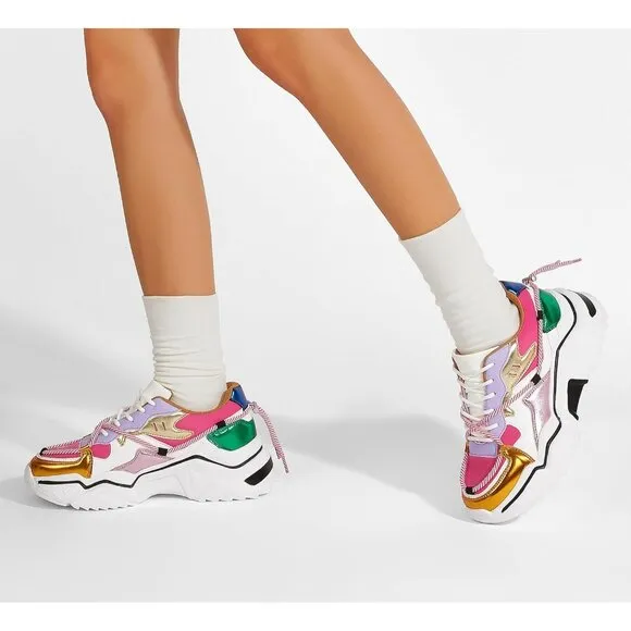 ✨ Women's Purpel Fashion Sneakers Retro Stylish Cute Chunky Dad Walking Shoes
