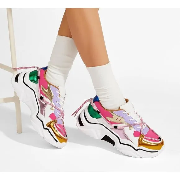 ✨ Women's Purpel Fashion Sneakers Retro Stylish Cute Chunky Dad Walking Shoes