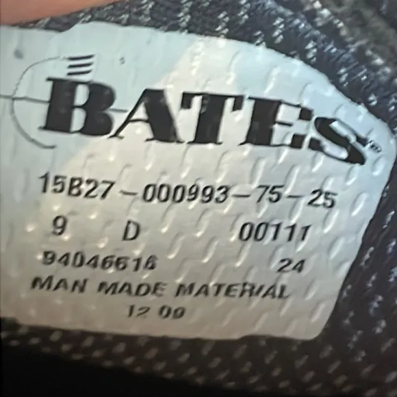 00111 Bates Dura Shock High Gloss Military Oxford Shoes Men’s Black Size 9D
