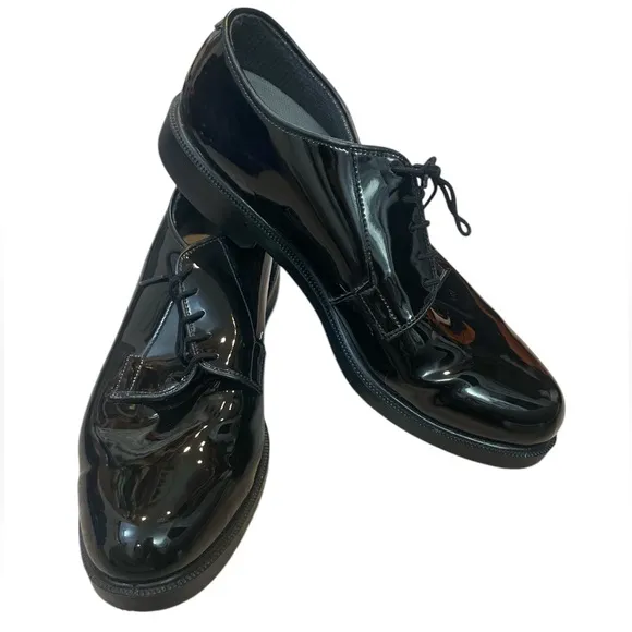 00111 Bates Dura Shock High Gloss Military Oxford Shoes Men’s Black Size 9D