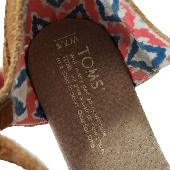 1 Day SALE Tom's Suede platform wedge tassel ankle strap