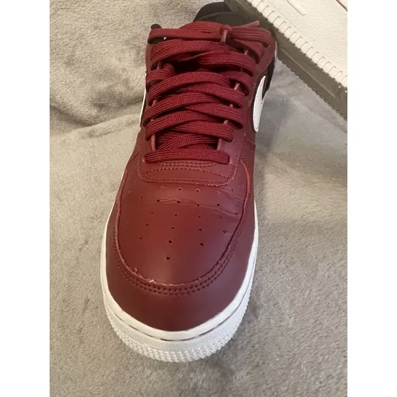 10.5 Nike Air Force 1 Maroon White Black  Lace Up AF1