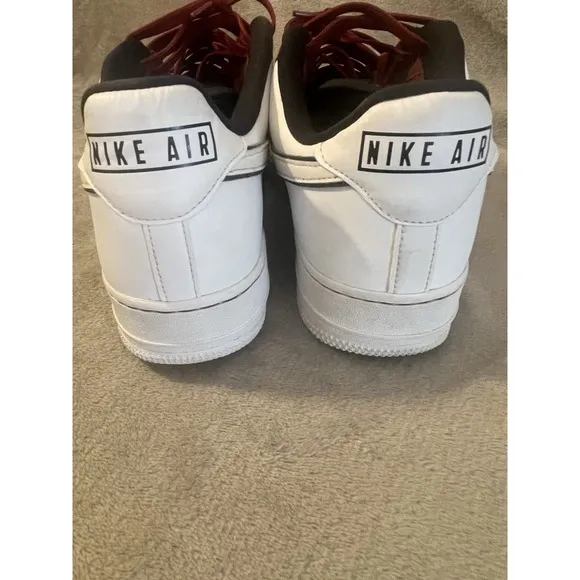 10.5 Nike Air Force 1 Maroon White Black  Lace Up AF1