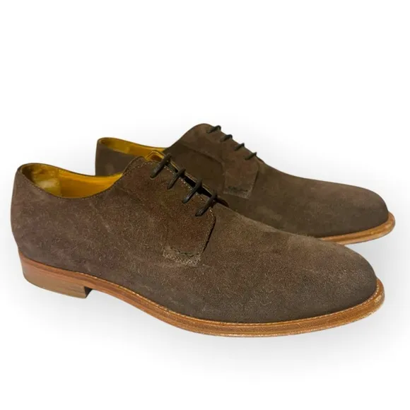 1818 Brooks Brothers Brown Italian Suede Men's Lace-Up Shoes