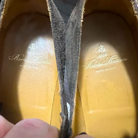 1818 Brooks Brothers Brown Italian Suede Men's Lace-Up Shoes