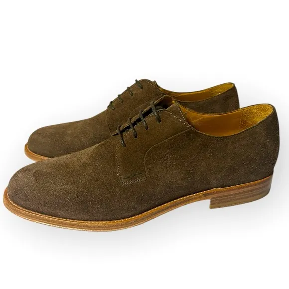 1818 Brooks Brothers Brown Italian Suede Men's Lace-Up Shoes