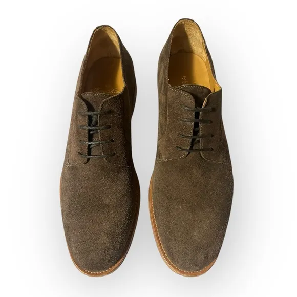 1818 Brooks Brothers Brown Italian Suede Men's Lace-Up Shoes