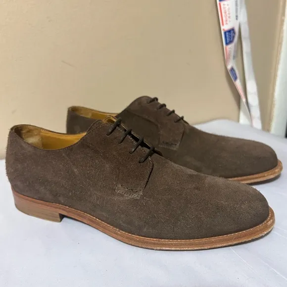 1818 Brooks Brothers Brown Italian Suede Men's Lace-Up Shoes