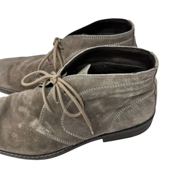 1901 Made in Italy Men's Grey Suede Shock Absorber Lace Up Chukka Boots 44 (10)