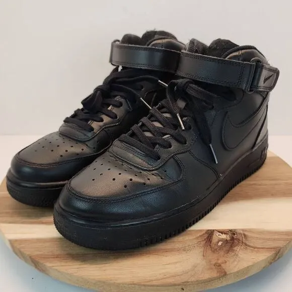 2008 Nike Air Force 1 Mid Black 315123-001 Mens sz 10