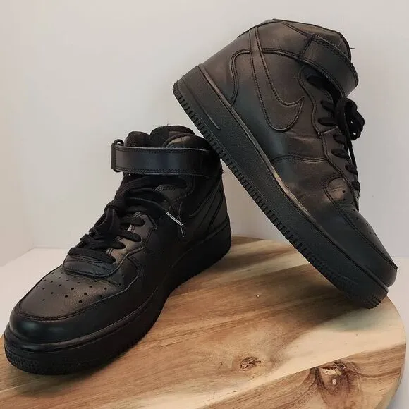 2008 Nike Air Force 1 Mid Black 315123-001 Mens sz 10