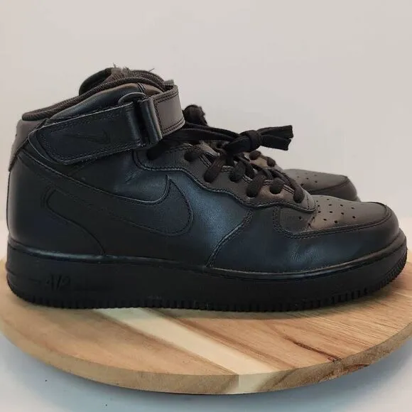 2008 Nike Air Force 1 Mid Black 315123-001 Mens sz 10