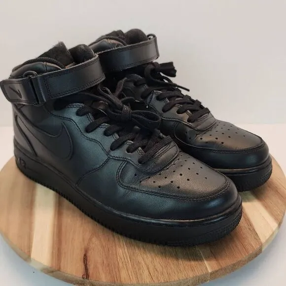 2008 Nike Air Force 1 Mid Black 315123-001 Mens sz 10