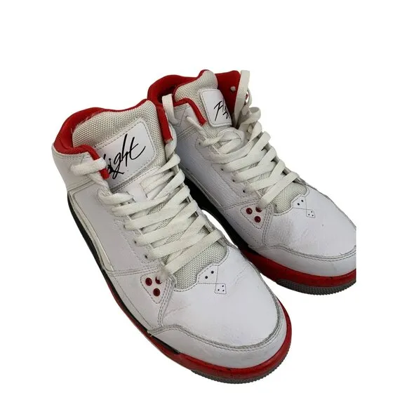 2013 Air Jordan Flight Mid 8.5 Goat Basketball Shoes Mens White GUC 599593-101