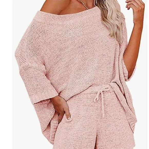2 Piece Shorts &amp; Top Sweater Set
