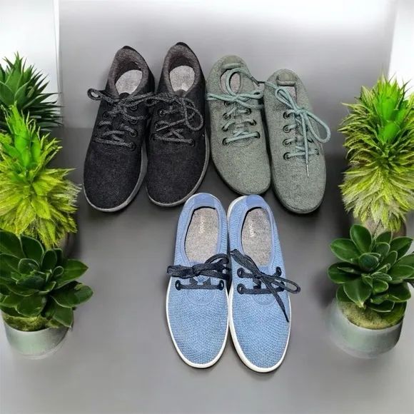 3 pair Allbirds Shoes Tree Skippers, Mizzle &amp; WR. All women’s 9