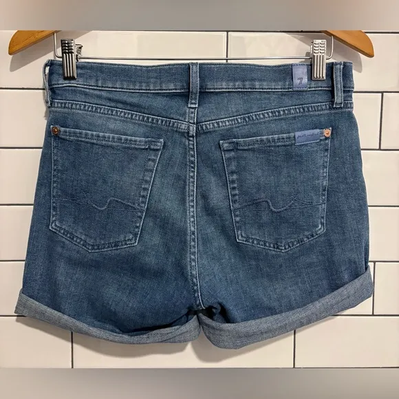 7 For All Mankind Mid Roll Shorts shore 27
