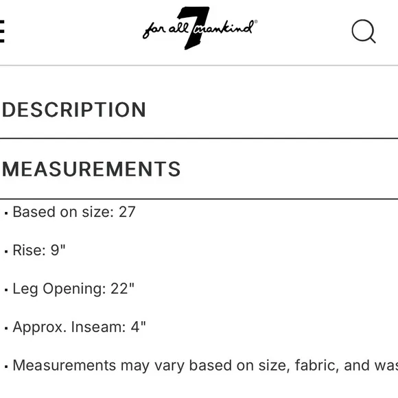 7 For All Mankind Mid Roll Shorts shore 27