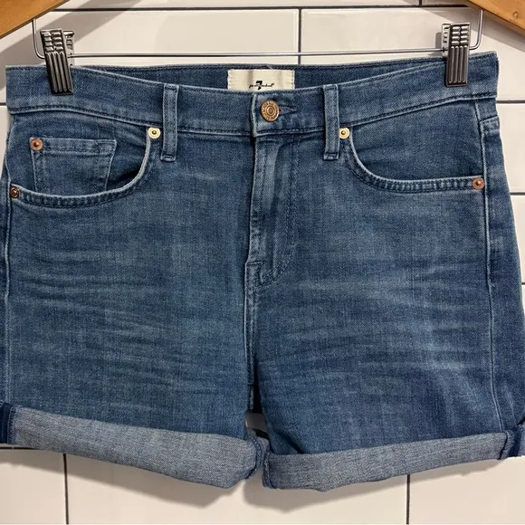 7 For All Mankind Mid Roll Shorts shore 27
