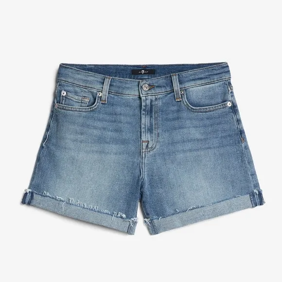 7 For All Mankind Mid Roll Shorts shore 27