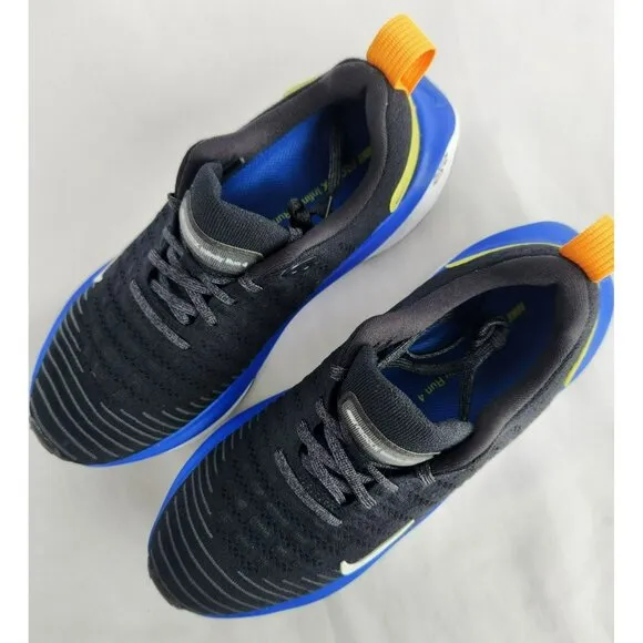 7.5 WOMEN'S NIKE REACTX INFINITY RUN 4 BLACK BLUE WHITE DR2665-005 RUNNING SHOES