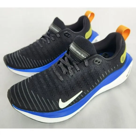 7.5 WOMEN'S NIKE REACTX INFINITY RUN 4 BLACK BLUE WHITE DR2665-005 RUNNING SHOES
