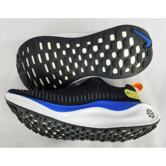 7.5 WOMEN'S NIKE REACTX INFINITY RUN 4 BLACK BLUE WHITE DR2665-005 RUNNING SHOES