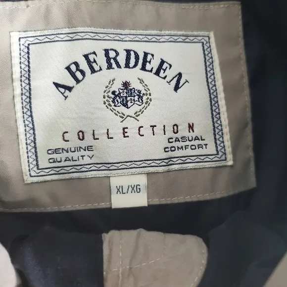 Aberdeen Collection Mens Size XL Blouson Jacket Black Coat Beige Collar …