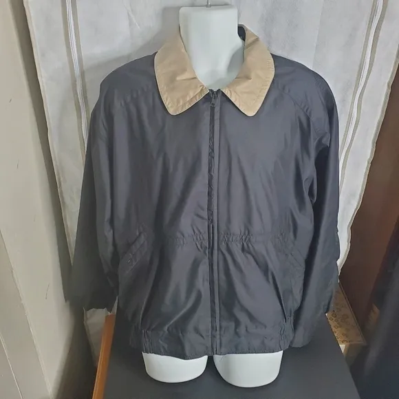 Aberdeen Collection Mens Size XL Blouson Jacket Black Coat Beige Collar …