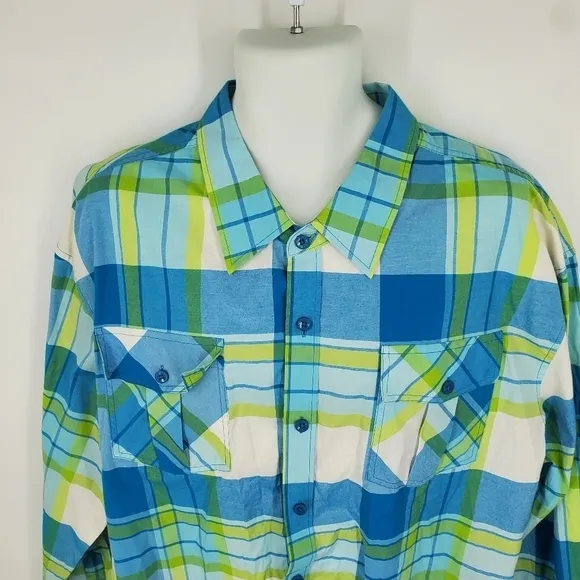 Ablanche New York Mens Shirt Size 3XL Button Front Blue Aqua