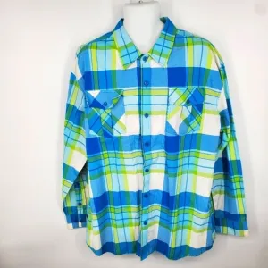Ablanche New York Mens Shirt Size 3XL Button Front Blue Aqua