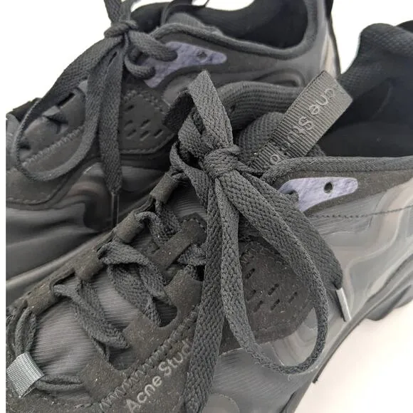 Acne Studios Ribbon Athletic Low-Top Sneaker Shoes Lace-Up Black Size US11 EU44