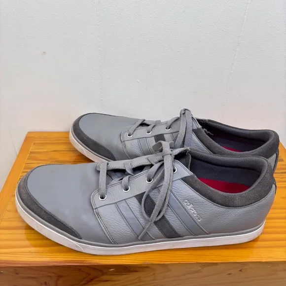 Adidas Adicross Spikeless Golf Shoes Leather Low Top Gray Casual Size 1515