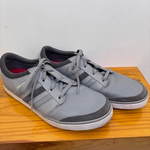Adidas Adicross Spikeless Golf Shoes Leather Low Top Gray Casual Size 1515
