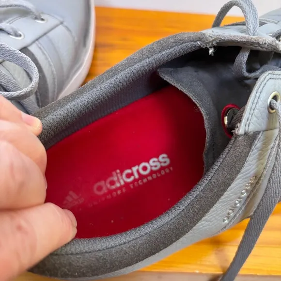 Adidas Adicross Spikeless Golf Shoes Leather Low Top Gray Casual Size 1515