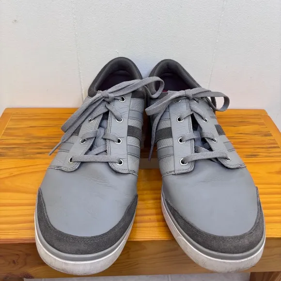 Adidas Adicross Spikeless Golf Shoes Leather Low Top Gray Casual Size 1515