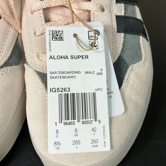 Adidas Aloha Super Wonder Quartz / Core Black Skating Shoes IG5263 Men 8.5 NWT