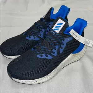 Adidas Alpha Boost Black and Blue Running Shoes