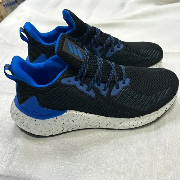 Adidas Alpha Boost Black and Blue Running Shoes