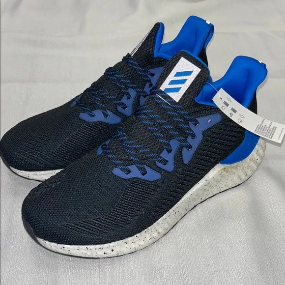 Adidas Alpha Boost Black and Blue Running Shoes