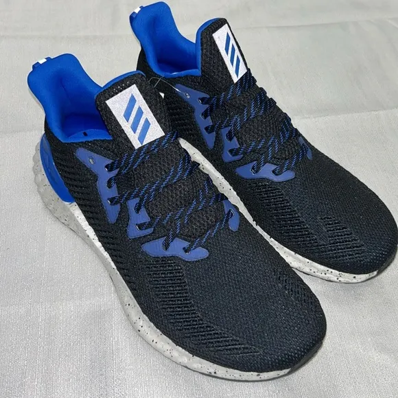 Adidas Alpha Boost Black and Blue Running Shoes