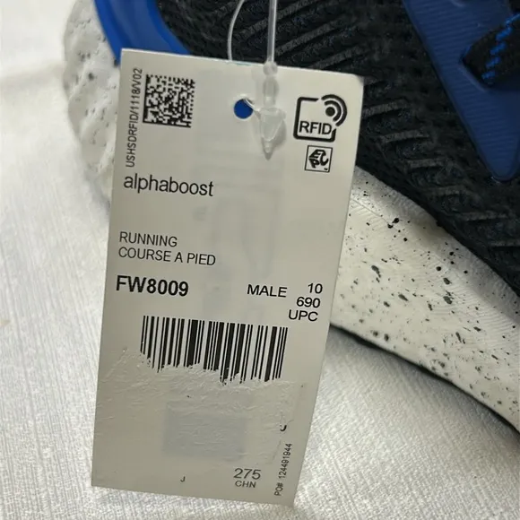 Adidas Alpha Boost Black and Blue Running Shoes