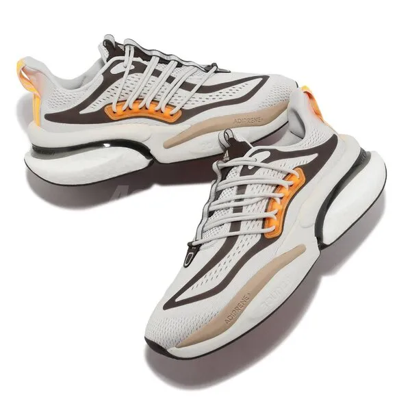 Adidas Alphaboost V1 (Grey/Wonder Beige/Flash Orange). New. Mens Size: 7 - 12.