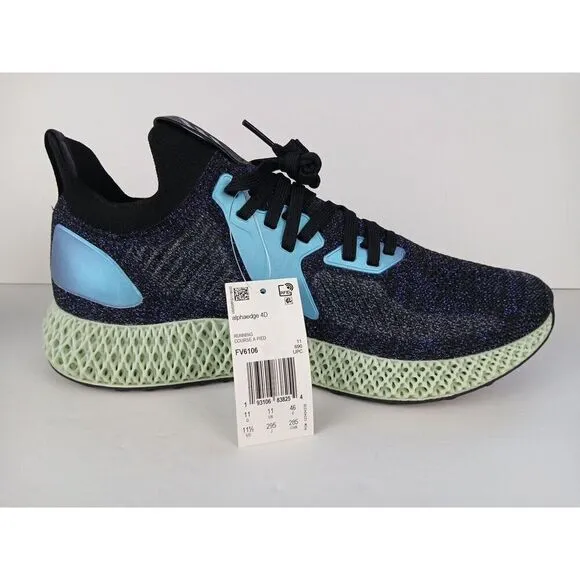 Adidas Alphaedge F4D Black Space Race Men's Running Shoes Sz 11.5 (FV6106)