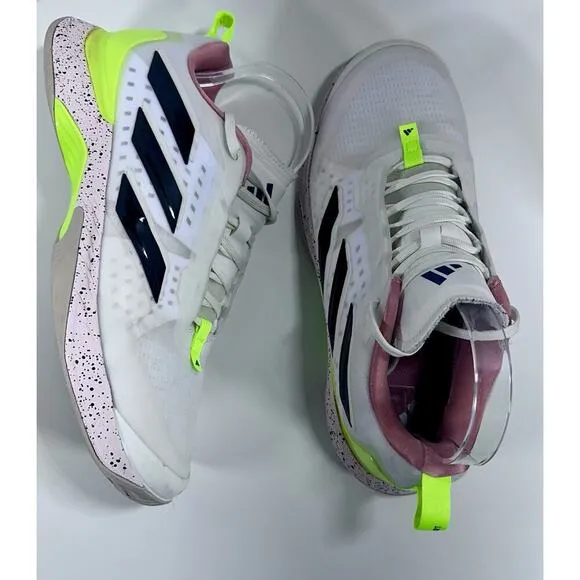 Adidas Avacourt Sneaker White/Core Black/Lucid Lemon Yellow Pink Size 9