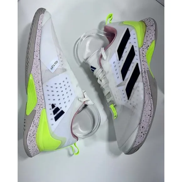 Adidas Avacourt Sneaker White/Core Black/Lucid Lemon Yellow Pink Size 9