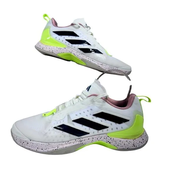 Adidas Avacourt Sneaker White/Core Black/Lucid Lemon Yellow Pink Size 9