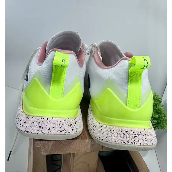 Adidas Avacourt Sneaker White/Core Black/Lucid Lemon Yellow Pink Size 9
