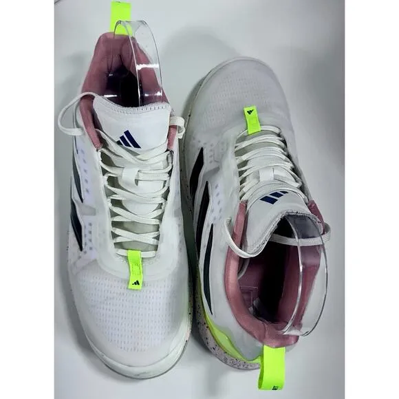 Adidas Avacourt Sneaker White/Core Black/Lucid Lemon Yellow Pink Size 9